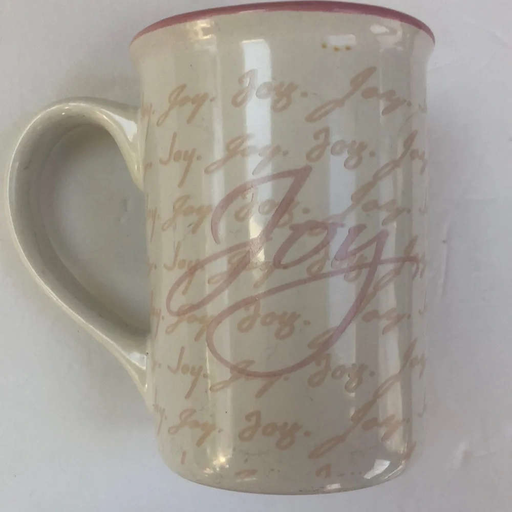 Gibson Joy Pink & White Latte Coffee Mug‎